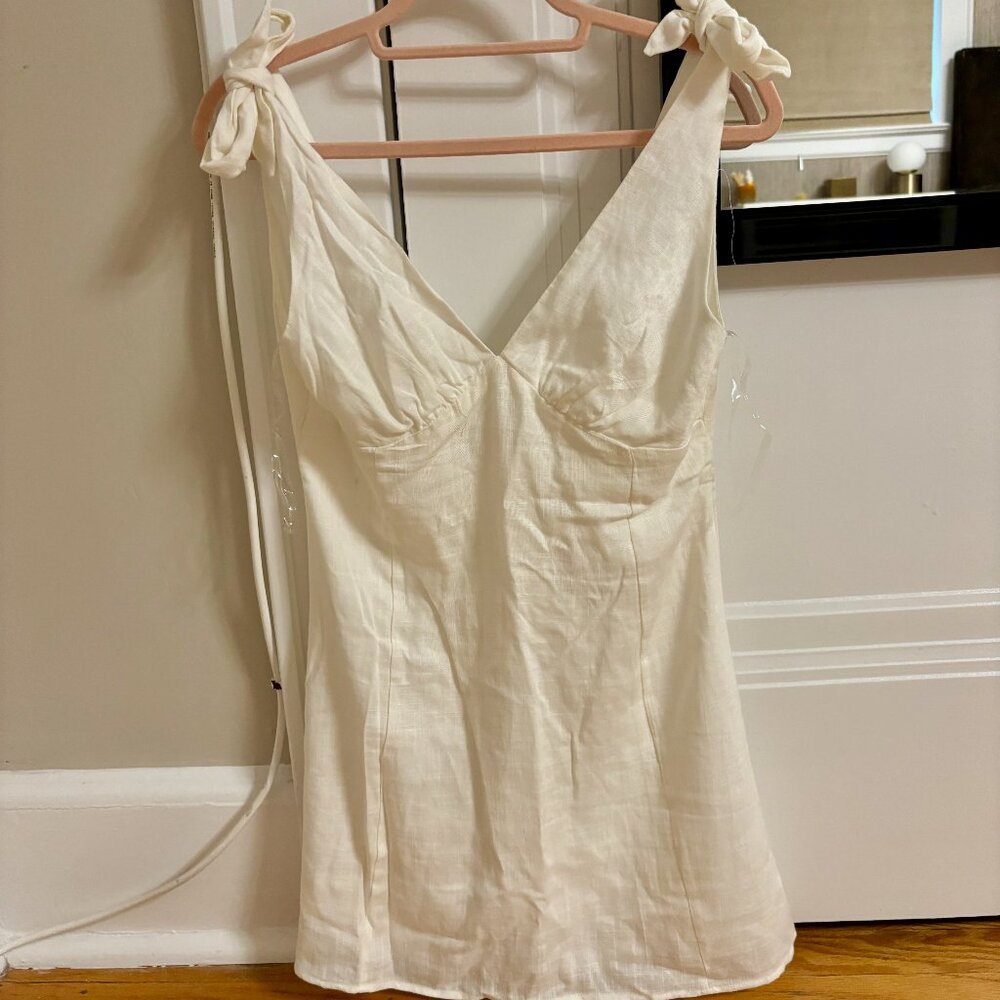 PacSun LA Hearts Tie Strap Linen V-Neck Dress